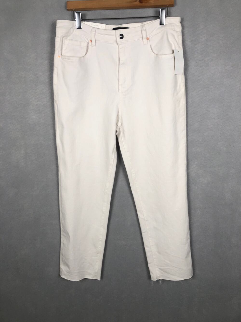 Sanctuary/Denim Good Vibes Jeans White High Rise Straight Women's Size 32 NEW